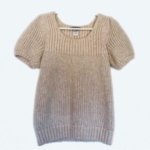 BCBG Alpaca Wool Balloon Sleeve T-Shirt Sweater